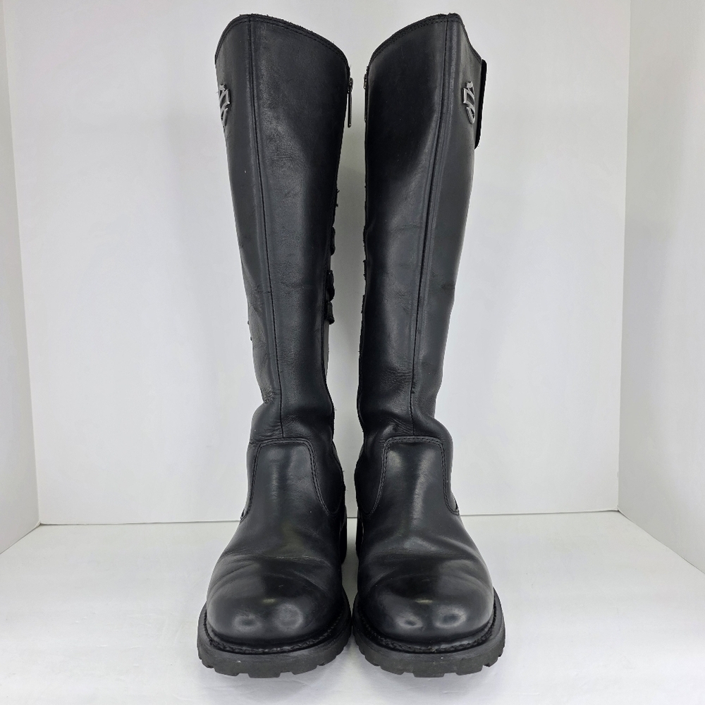 Harley-Davidson‎ Women's Josi 15-Inch Black Leather Motorcycle Boots  D87038 - Picture 4 of 15